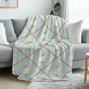 1pc Goose Flannel Blanket - Soft Warm, Cozy Bed Cover for Sofa, Bed, Office - All-Season Luxury Comforter, Machine Washable Christmas Gift (Multicolor)