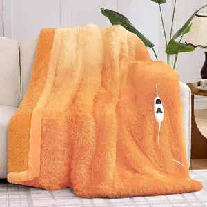 Heated Electric Blanket Throw-Faux  with Soft Thick Sherpa,Warm Winter Birthday Gifts for Women Grandma,10 Heat Settings,5 Time Settings with  Heating, 50x60, Cocoa Brown
