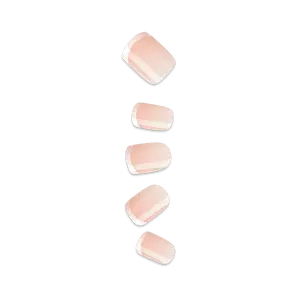 Impress Design No Glue Fake Press On Nails - Chic French | French Tips, White & Neutral, Short, Squoval, Manicure