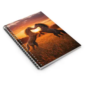 Sunset Horses Heart Pose Spiral Notebook | Ruled Journal