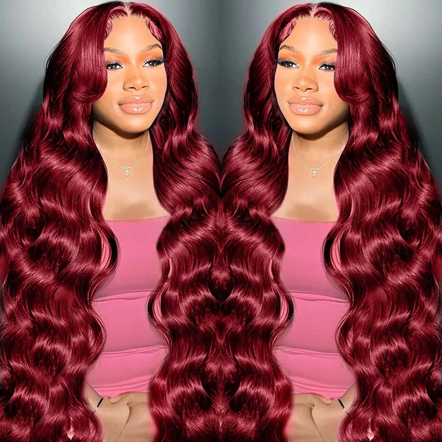 13x6 Burgundy Wig