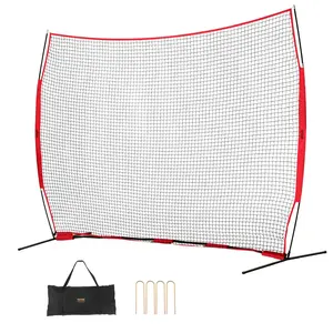 【Summervibes】VEVOR Barricade Backstop Net, 12x9 ft Ball Sports Barrier Netting, Portable Practice Equipment with Carry Bag, Protection Screen for Baseball Softball Lacrosse Soccer Hockey Training, for Backyard