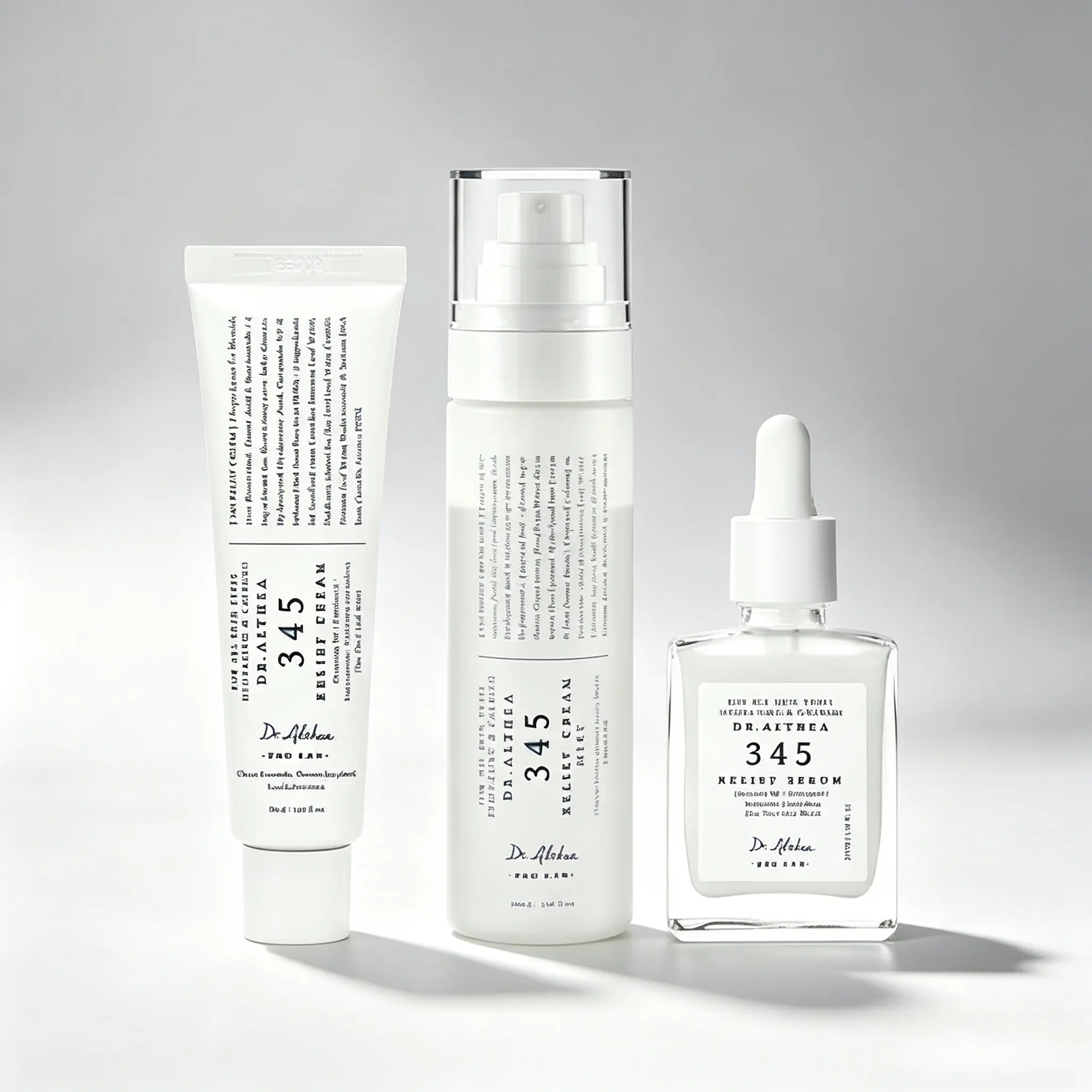 [Dr.Althea ] 345 Soothing & Repairing 3-Piece Set — A soothing cream for deep hydration and oil-water balance a dual-layer cream mist that locks in moisture and a soothing serum that strengthens the skin barrier and restores a healthy glow