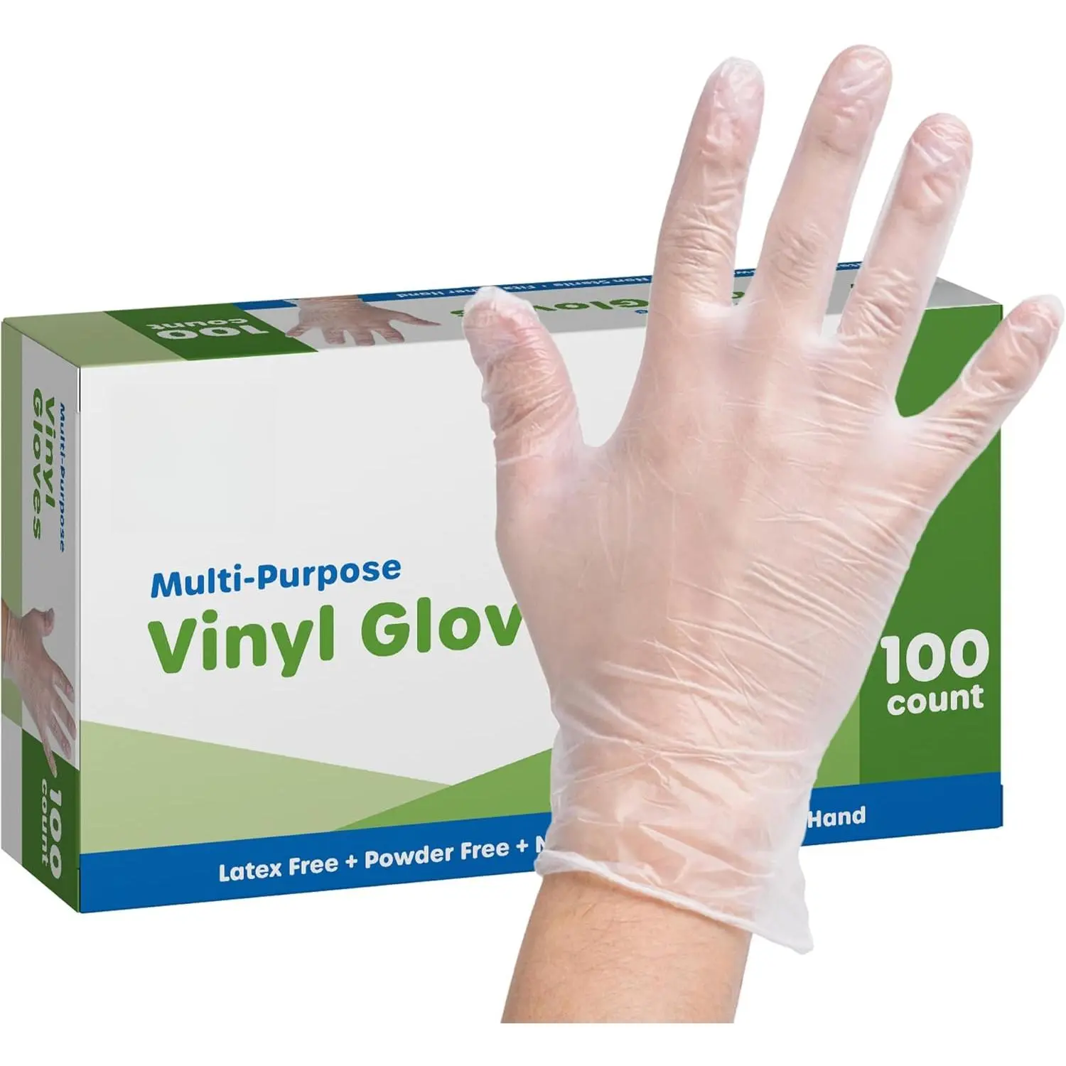 Disposable Vinyl Gloves - Clear, Powder-Free, Latex-Free, Food-Safe, Durable Design, 1-Size Home Cleaning Gloves for Cooking, Household Chores, Ideal for Allergic or Sensitive Skin Individuals, Snug, Easy To Remove