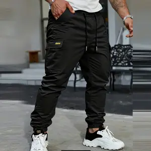 Men’s heavy-duty cargo pants with a tapered ankle and rolled hem — durable non-stretch casual outdoor trousers suitable for everyday wear