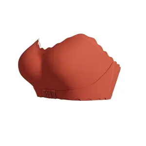 2026 new gathered front buckle strapless invisible underwear with anti slip and anti drop silicone strip women's bra