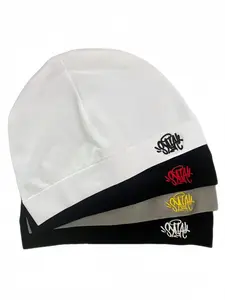 Unisex Embroidered Design Beanies, Breathable Elastic Material Hat for Outdoor Running, Fashion Casual Premium Quality Hat, Snug Fit, Sporty Appearance, All Seasons