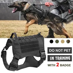 Adjustable Dog Harness, Tactical Dog Vest with Handle, for German Shepherd, Dog & Cat Accessories for Training & Walking, No Pull Harness
