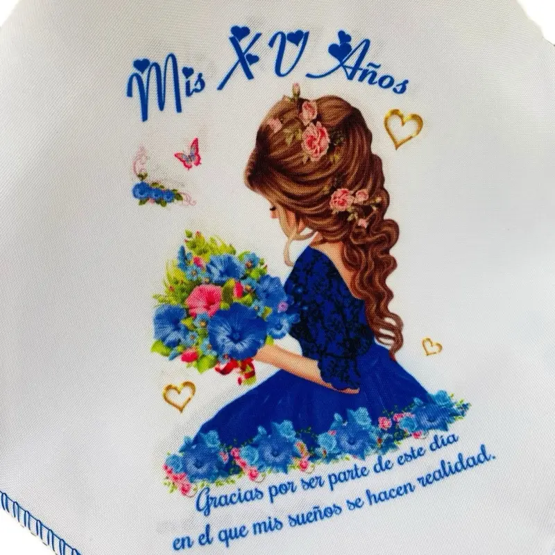 12pcs Personalised Polyester Square Quinceanera Recuerdos Favor Napkins - 10x10" Decorative Tableware for Special Occasions