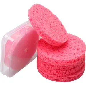 15Pcs Compressed Facial Sponges,Face Sponge Compressed for Washing Cleansing and Exfoliating,Pink