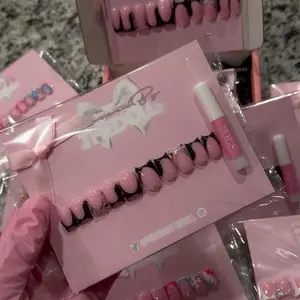 Silver Noir Cuties | Gel-X Square Press On Nails |