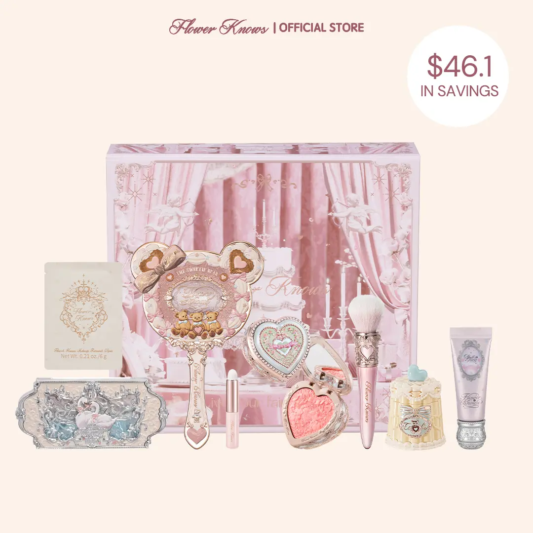 Flower Knows Sunny Melon Set, 9 Items Makeup Box Set, Lipstick, Blush, Swan Baleet Palette, Sample, Honeydew melon color scheme, Long-Lasting, High Pigment, Best Gift Choice For Spring and Summer, #summerwins, #DealsForYouDays