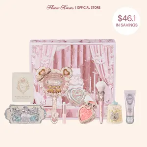 Flower Knows Sunny Melon Set - 9 Items Makeup Box Set, Lipstick, Blush, Swan Baleet Palette, Sample, Honeydew melon color scheme, Long-Lasting, High Pigment, Best Gift Choice For Spring and Summer