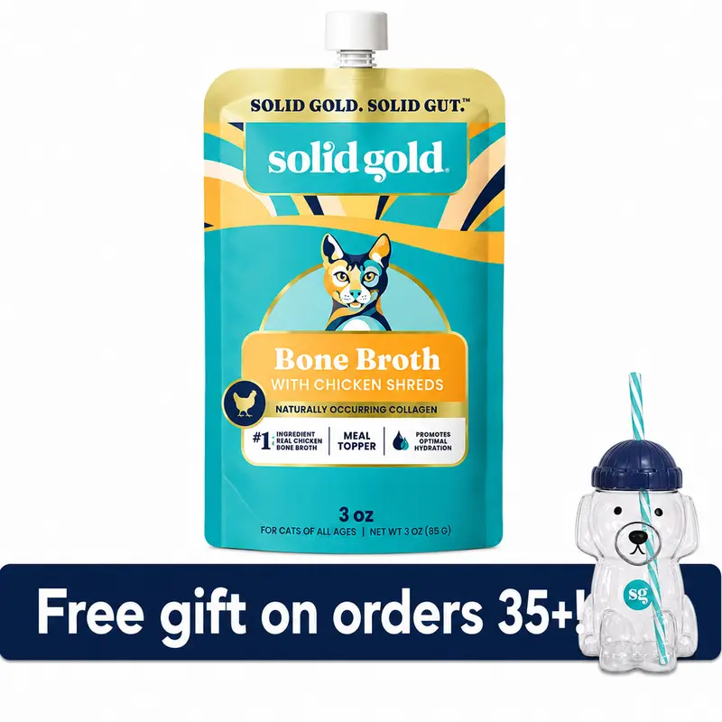 Solid Gold Bone Broth Chicken Meal Topper for Cats