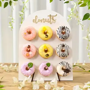 Wooden Donut Display Stand Set, Arch Donut Rack, Wedding Bridal Party Supplies, DIY Birthday Cake Decoration, Baby Shower Decorations
