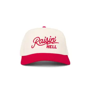 Friday Feelin Raisin Hell Hat in Cream & Red Unisex