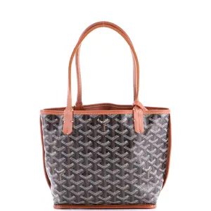 Pre-owned Goyard Canvas Coated Top Handle Bags Anjou Reversible Tote Coated Canvas Mini by Rebag