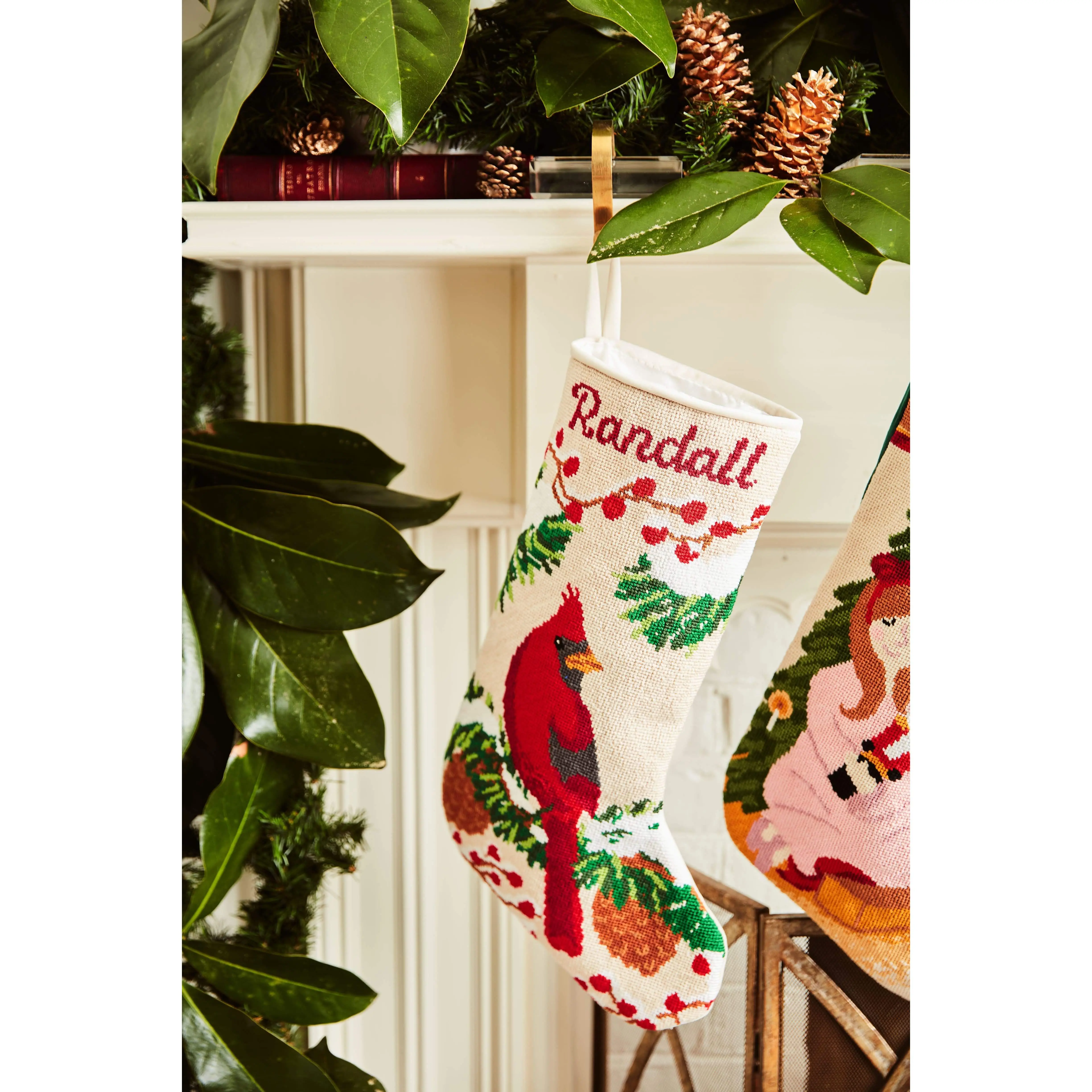 PREORDER FOR 2026: Christmas Cardinal Full Size Needlepoint Stocking