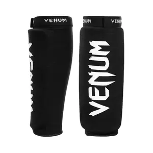 Venum Shin Guards Kontact Black/White - Durable Protection for Combat Sports