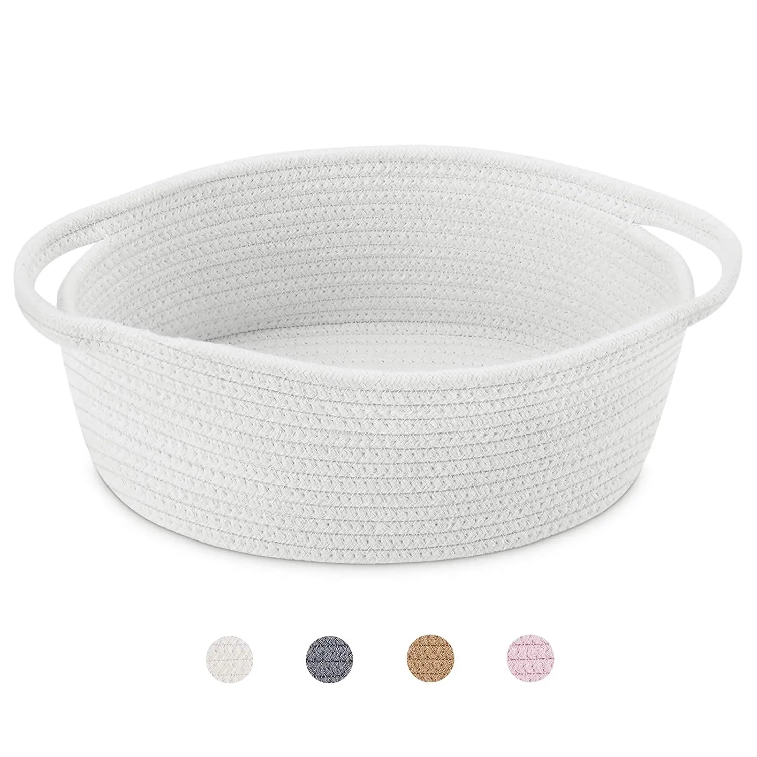 Woven Storage Basket with Handles - 12"x8"x5"