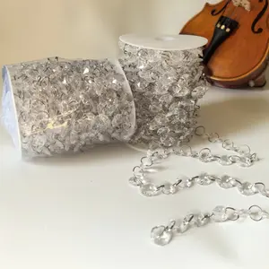 10m Acrylic Crystal Bead Garland, Wedding Ceiling Decoration, Christmas, Valentine's Day, New Year, Elegant Home Decor, No Power Needed, Wall Hanging Ornament, Clear Acrylic Ornament