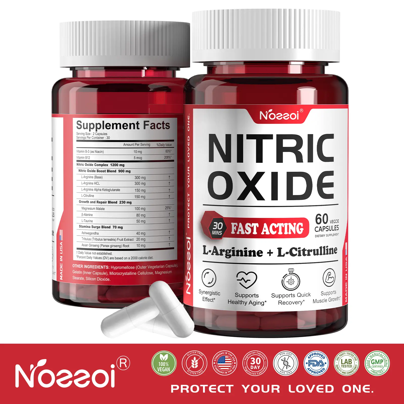 Noeeoi Nitric Oxide Booster Supplement with Essential Amino Acids L-Arginine and...