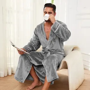 Fashion Men’s Flannel Bathrobe Pajamas