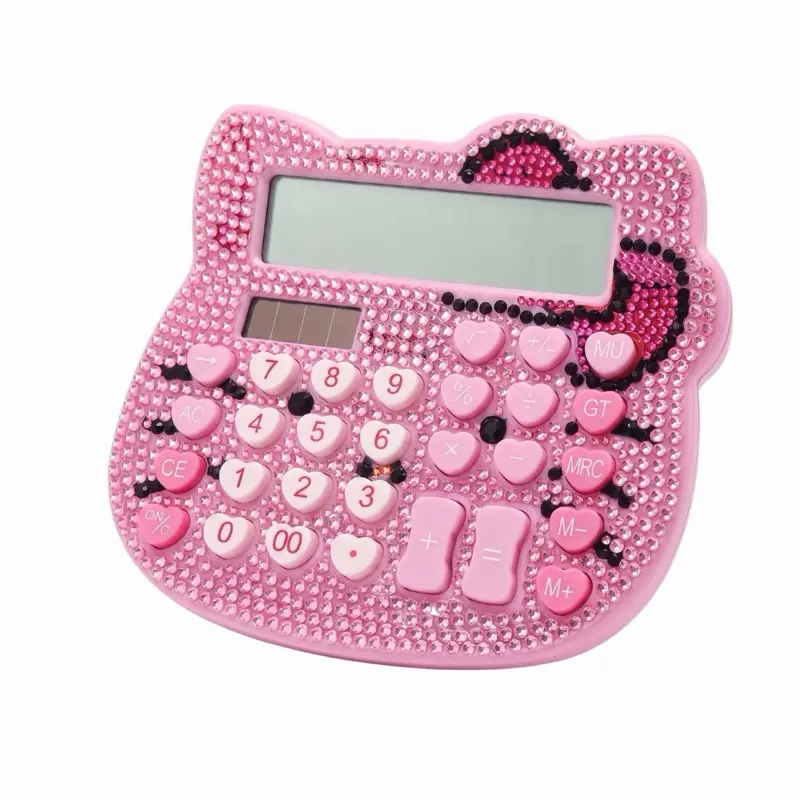 Pink Sparkly Cat Calculator – Cute Desktop Calculator for Budgeting, School & Office