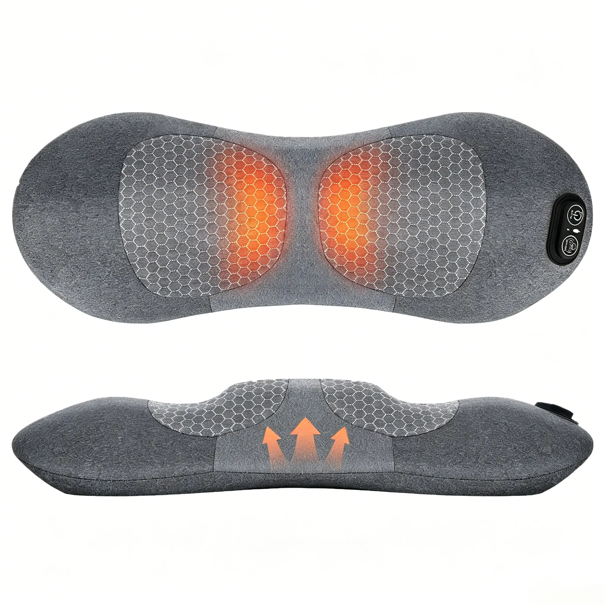 Ergonomic slow rebound memory cotton lumbar pillow, 3-speed adjustable USB port hot compress treatment pad, used to relieve lower back pain, desktop, ideal gift