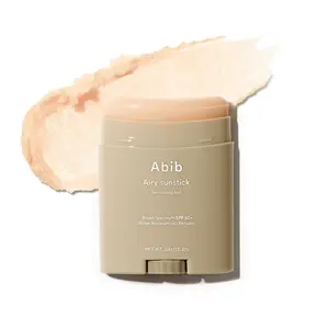 [Abib] Abib Airy Sunstick Protection Bar Broad Spectrum SPF50+ -  Smoothing Bar, Non-Sticky Matte Finish Sun Protection for Face and Body, Long-lasting Korean Sun Stick