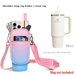 40oz Thermos Cup Protective Sleeve with Shoulder Strap Phone Pocket & Wallet for Outdoor Hiking Travel Drinkware Cover
