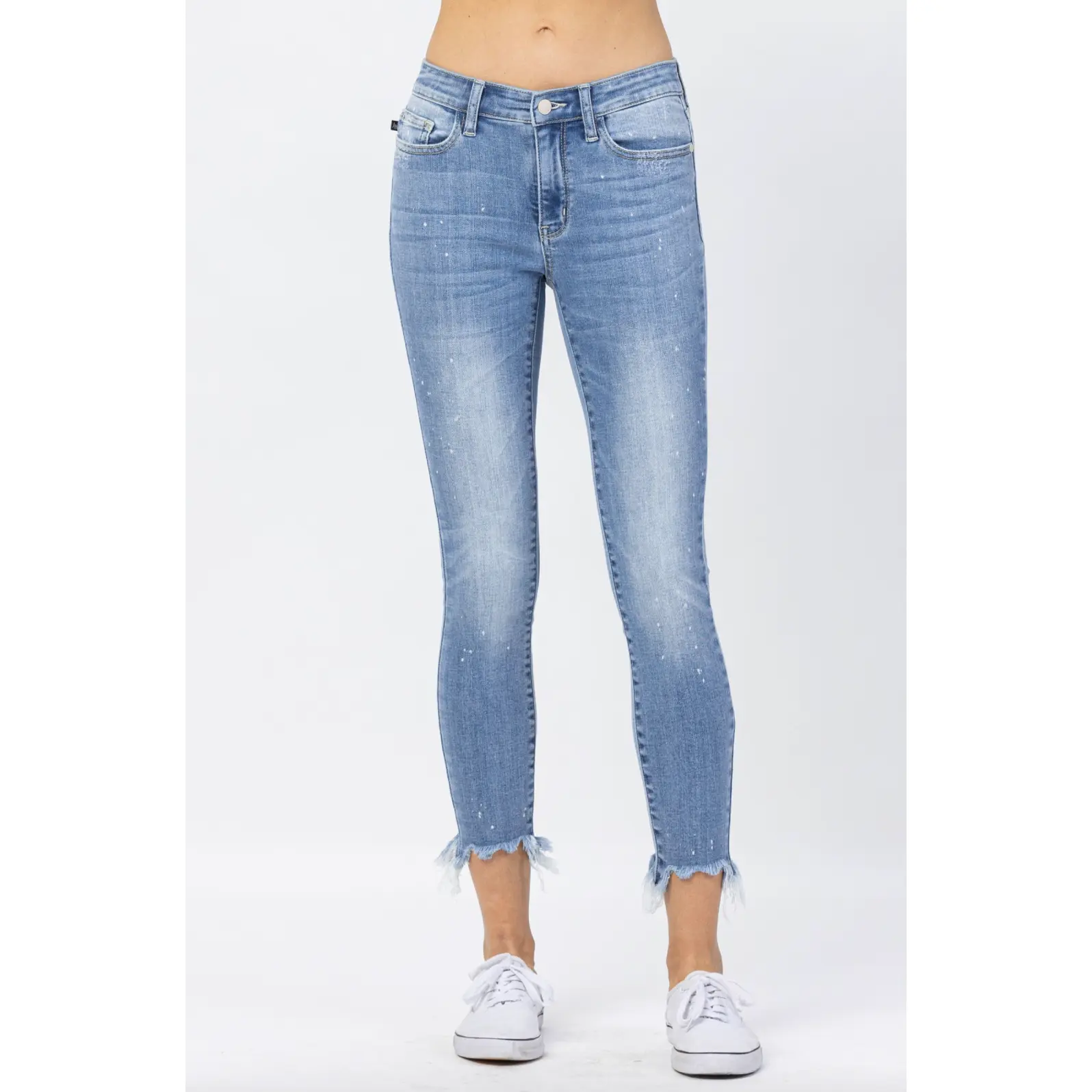 Judy Blue Bleach Splash Shark Bite Skinny Jeans