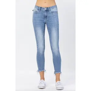 Judy Blue Bleach Splash Shark Bite Skinny Jeans