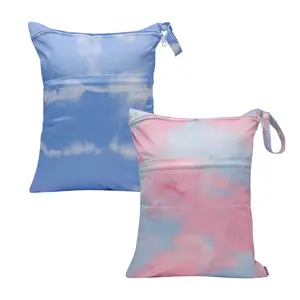 2-Pack High-Quality Waterproof Dry-Wet Dual-Purpose Reusable Storage Bag, Smooth Lightweight Polyester Organiser with Double Zipper Pockets, Resealable Vacuum Zipper Pouch, Ideal for Travel, Beaches # zipper gift