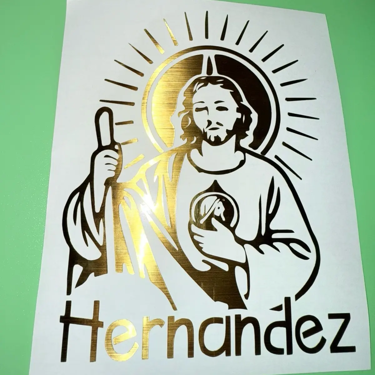 San judas Tadeo personalizado con apellido sticker Car