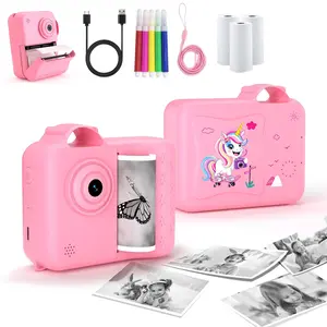 Portable Instant Print Camera with 3 Rolls Print Paper, Ideal Birthday Gifts for Boys & Girls,Boys & Men gifts, Photo Camera
