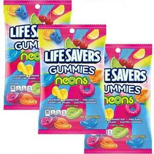 Lifesavers Neons Gummies, 7oz Gummy Bag (3 Pack), Gummy Candy