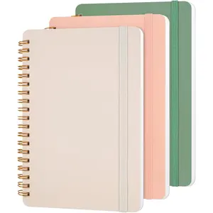 3 PCS 5x7 Small Spiral Notebook, Morandi Spiral Journal Notebook for Note Taking, Small Work Notebook with Strap, Cute 70 Sheets Notebooks for Women Daily Use