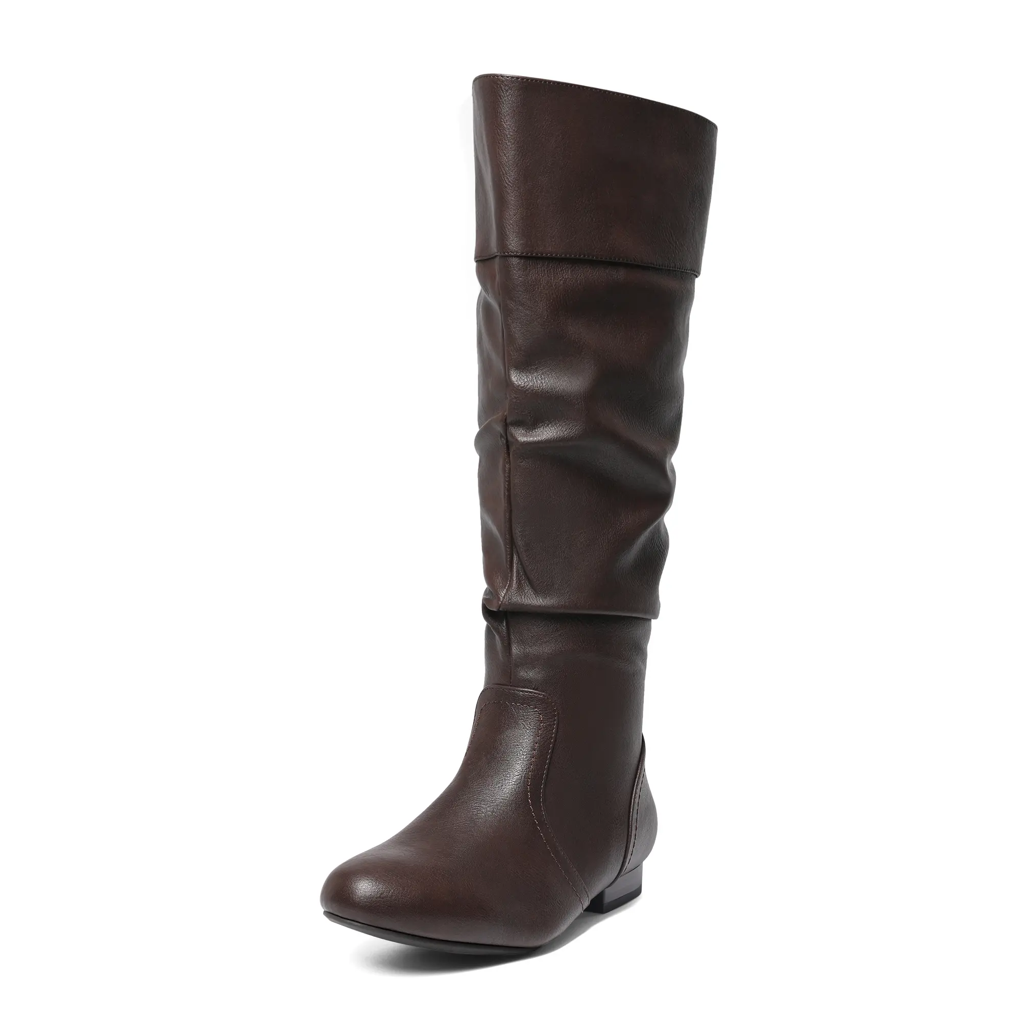 Dream Pairs Women's Classic Slouchy Knee High Winter Boots, Wide Calf Fit with Plush Faux Fur Lining and Side Zip, Padded, Rubber, No, Outdoors