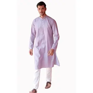 Men Authentic traditional wear | Purple Embroidered Kurta Set | Attire for festive & Social