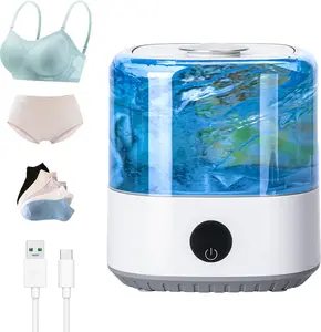 Mini Cordless Washer USB Rechargeable Portable 3L, Compact Washing Machine for Delicates Socks & Underwear, 3 Cleaning Modes Quiet Mini Washer for Dorm Travel Apartment & Small Spaces