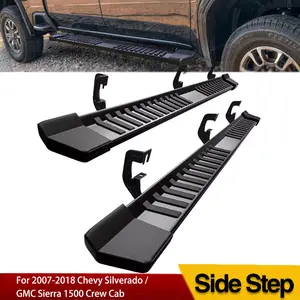 YITAMOTOR 6 Inches Running Boards Compatible with 2007-2018 Chevy Silverado/GMC Sierra 1500 Crew Cab & 2007-2019 2500HD 3500HD Crew Cab Side Steps Textured Black Nerf Bars Heavy Duty Aluminum Running Boards