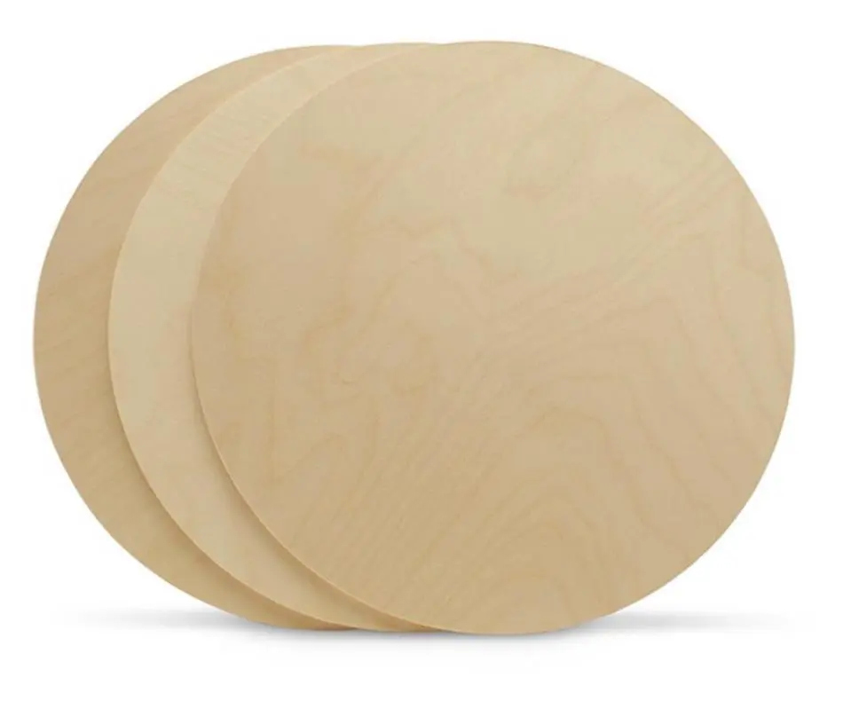 Birch Plywood 3 Pack of 15 Inch Rounds - Natural Finish, Lightweight and Durable Wooden Construction