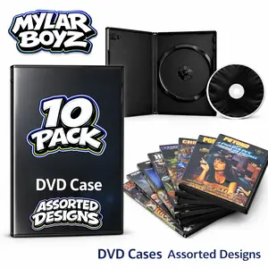10 Pack DVD Cases (5.5" x 7.5") Packaging Set with Matching Zip Bags – Assorted Designs