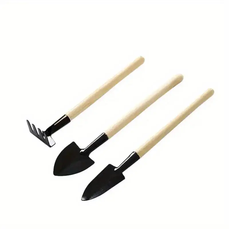 3pcs Mini Gardening Shovel, Digging Planting Flowers And Vegetables Shovel, Potting Small Shovel, Planting And Raising Flowers Gardening Tools, Natural Wood Gardening Tools, Planting Succulent Tools Set, Portable Shovel Household Home Shovels, Tool Kit