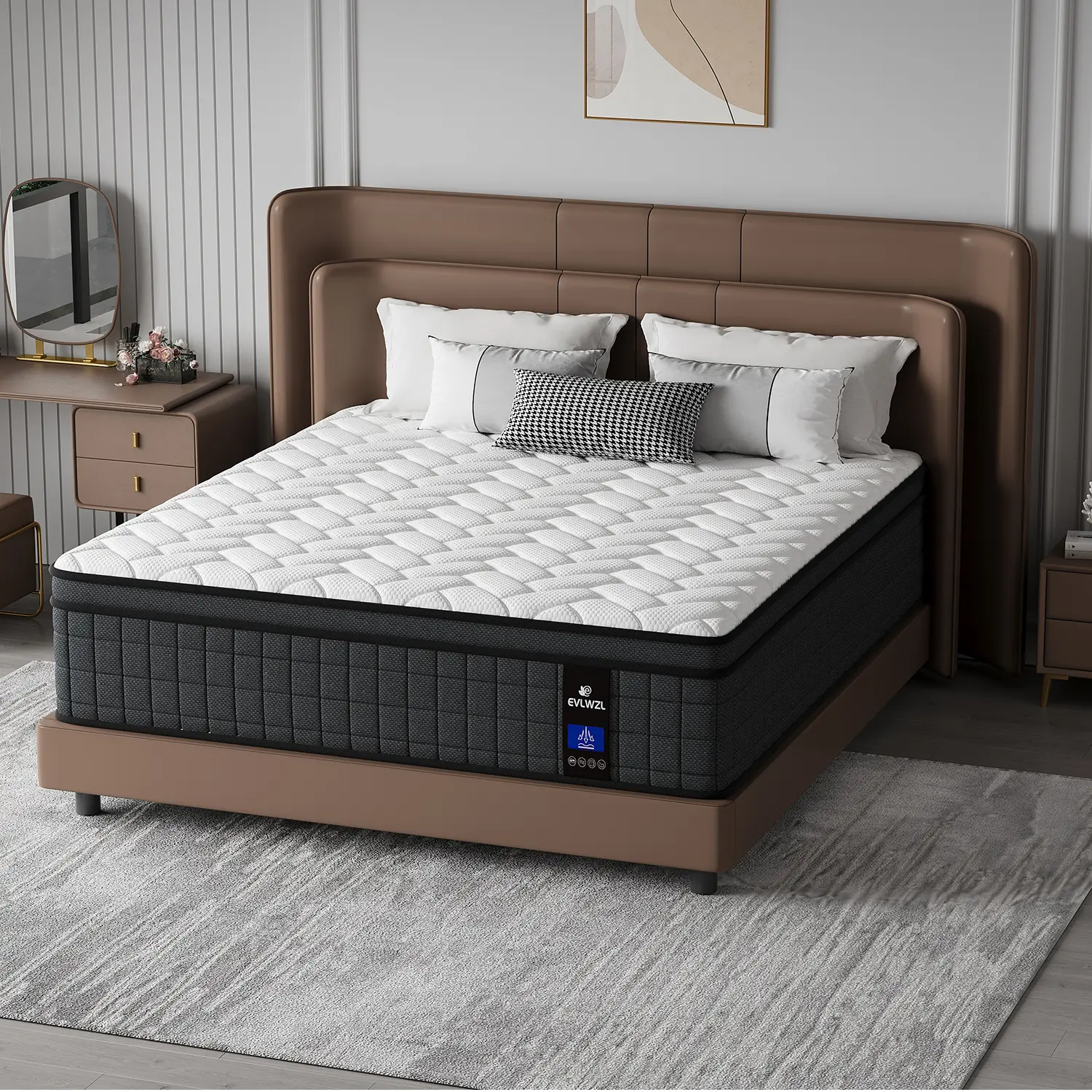 【Yima】10/12 Inch Twin, Full, Queen, King Mattress Memory Foam And Spring, Hybrid MattressMedium Firmness, Lumbar Support, For Home Rooms Hotels, Boxed Halloween ChristmasGift Furniture Ergonomic mattress queen size mattress
