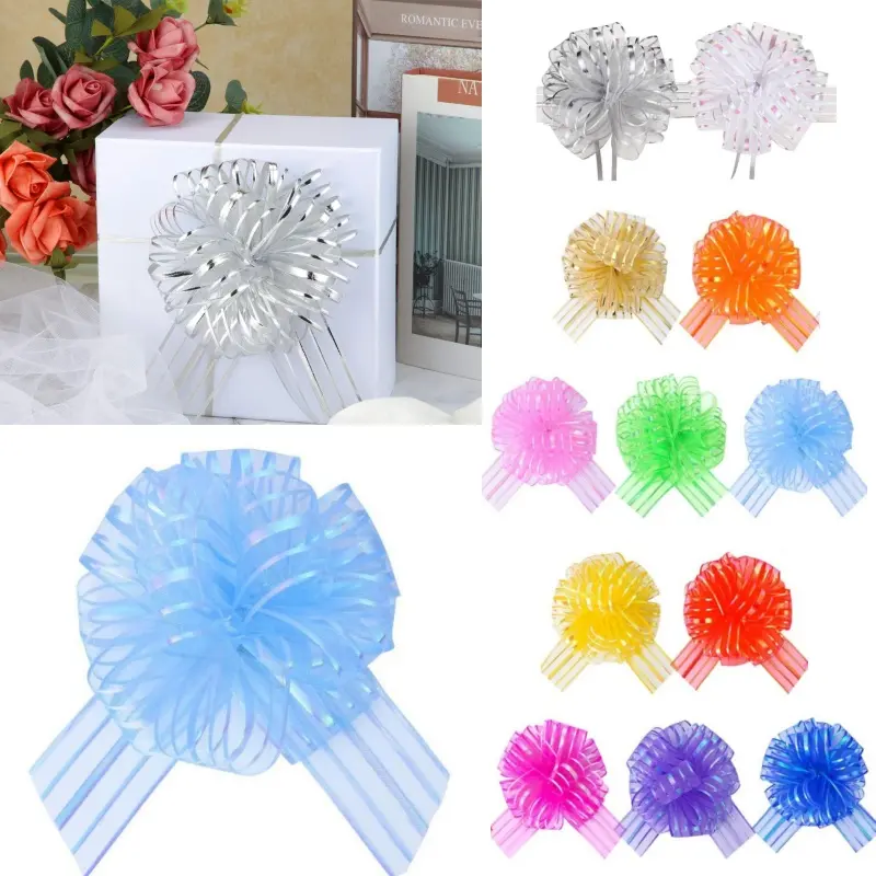 6in 12-Color Mixed Plastic Ribbon Bows - Durable Craft Ribbons for Wedding Decor, Gift Box Packaging, Party Gift Packs, DIY Crafts