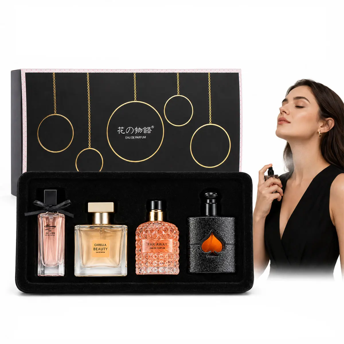 Women's 4-Piece Perfume Set - 4 x 30ml Long-Lasting Eau de Parfum Spray - Fragrance Discovery Gift Box for Her, Daily Wear & Date Night