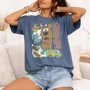 Scooby-Doo RuhRoh Snacks Officially Licensed Adult Oversized Comfort Colors T-Shirt and Crewneck Sweatshirts