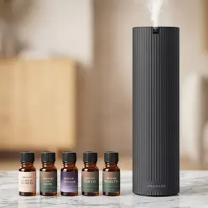 Smart Home Fragrance Diffuser Kit – Essential Oil Diffuser for Large Room, Auto Adjustment Mode, 1500 Sq.Ft Coverage, Includes 5 Fragrance Samples (Black)